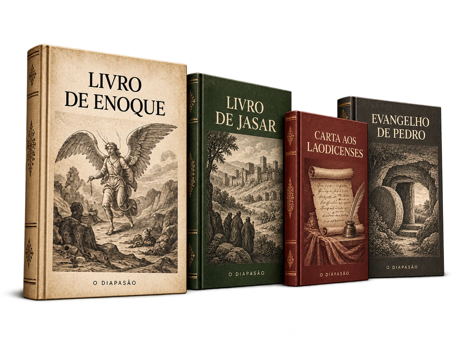 Os quatro livros: Livro de Enoque, Livro de Jasar, Carta aos Laodicenses e Evangelho de Pedro